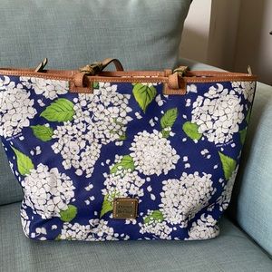 Dooney & Bourke blue Hydrangea Tote